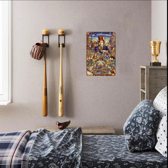 🆕 Vintage Willy Wonka & The Chocolate Factory Artwork, Indoor/Outdoor Tin Logo - Picture 5 of 7